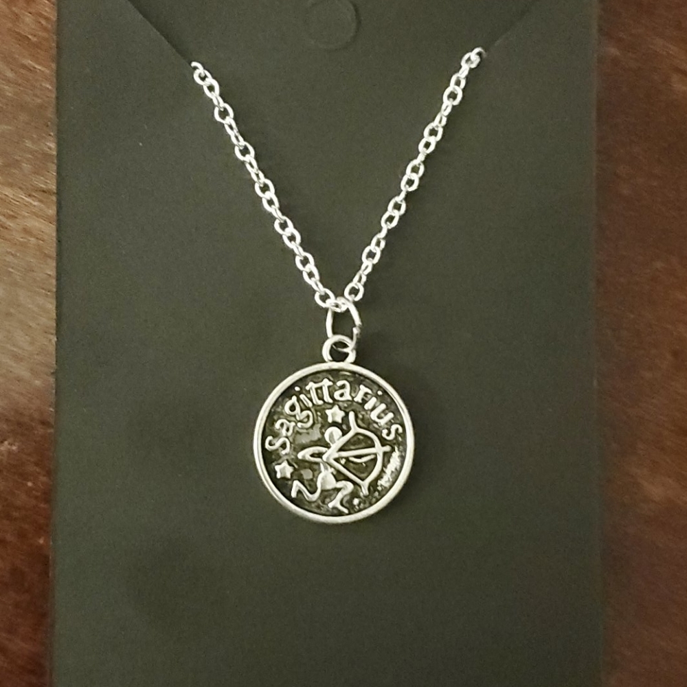 Zodiac Double Sided Sagittarius Charm Necklace